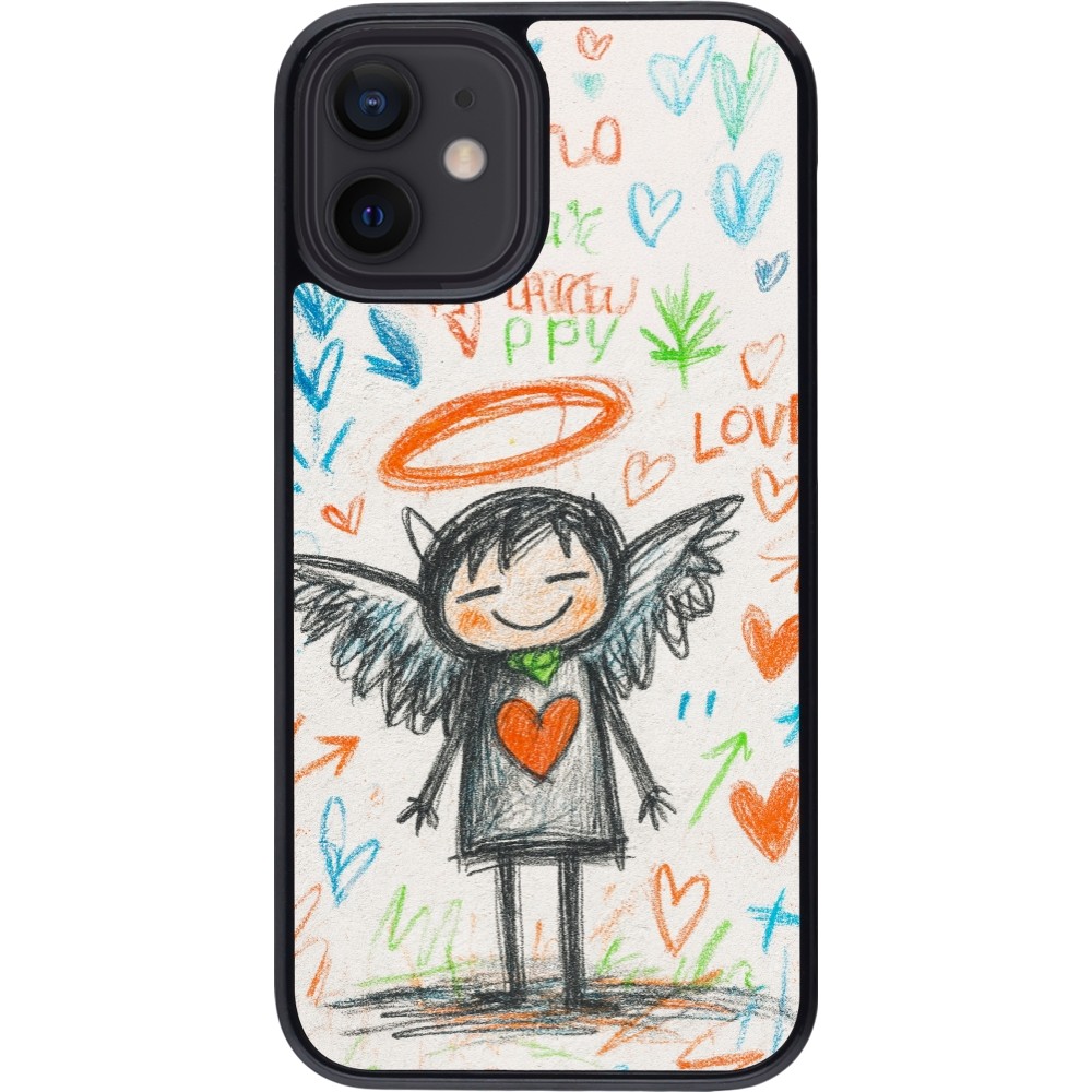 iPhone 12 mini Case Hülle - Little Angel Sketch Love