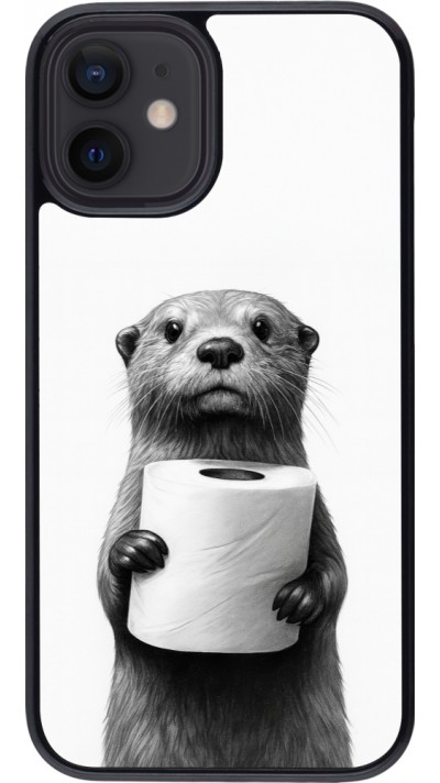 Coque iPhone 12 mini - Loutre papier de toilette