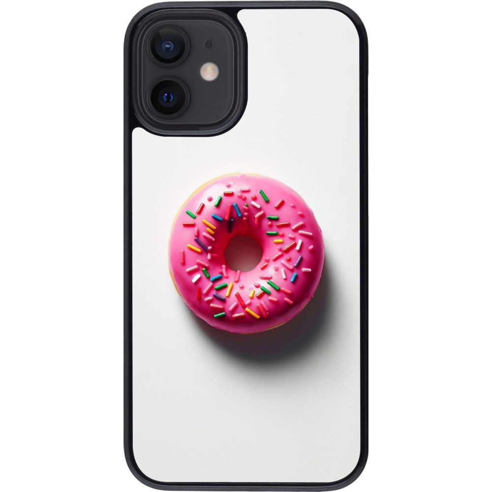 iPhone 12 mini Case Hülle - Weisser Hintergrund, pinker Donut