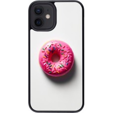 iPhone 12 mini Case Hülle - Weisser Hintergrund, pinker Donut