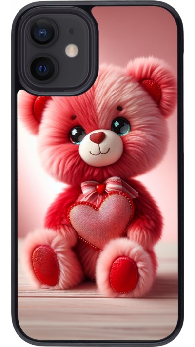 iPhone 12 mini Case Hülle - Valentin 2024 Rosaroter Teddybär