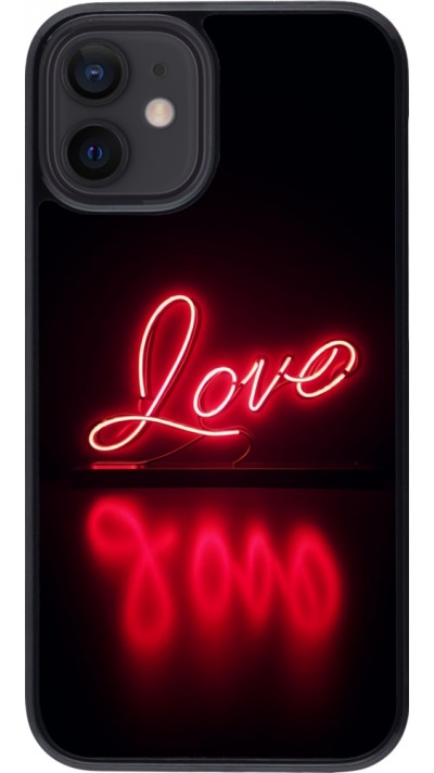 iPhone 12 mini Case Hülle - Valentine 2025 Neon Liebe