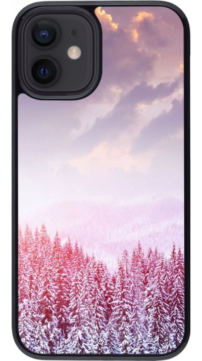 iPhone 12 mini Case Hülle - Winter 22 Pink Forest