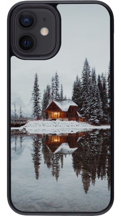 iPhone 12 mini Case Hülle - Winter 25 Winter house forest afternoon