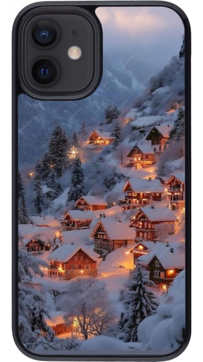 iPhone 12 mini Case Hülle - Winter 25 Winter snowy village