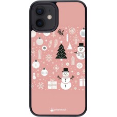 iPhone 12 mini Case Hülle - Weihnachten 2024 Rose Schneemann Weihnachten