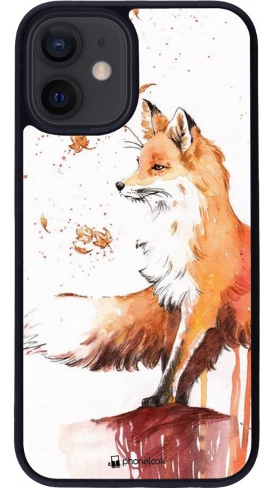 Hülle iPhone 12 mini - Silikon schwarz Autumn 21 Fox