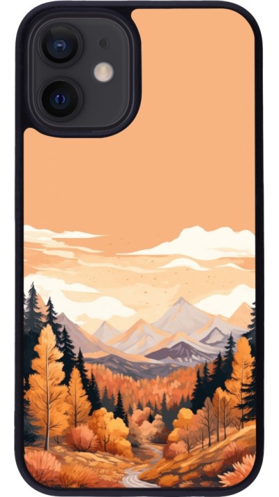 iPhone 12 mini Case Hülle - Silikon schwarz Autumn 25 Mountains