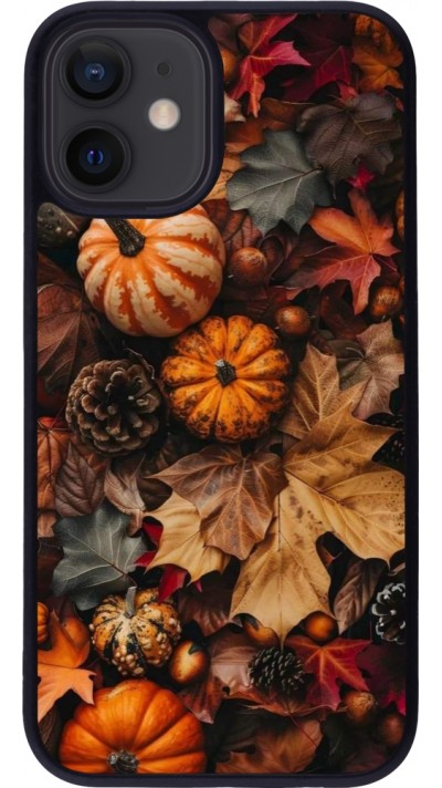 iPhone 12 mini Case Hülle - Silikon schwarz Autumn 25 Pumpkin