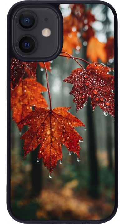iPhone 12 mini Case Hülle - Silikon schwarz Autumn 25 Rain