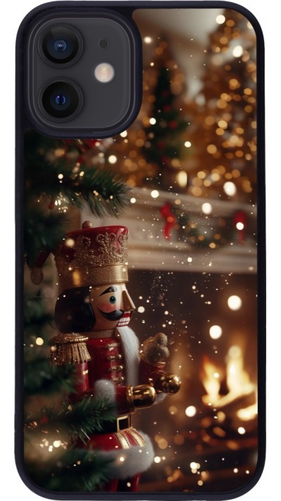 Coque iPhone 12 mini - Silicone rigide noir Christmas 25 Xmas Nutcracker