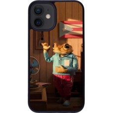 iPhone 12 mini Case Hülle - Silikon schwarz Dancing frog DTMF