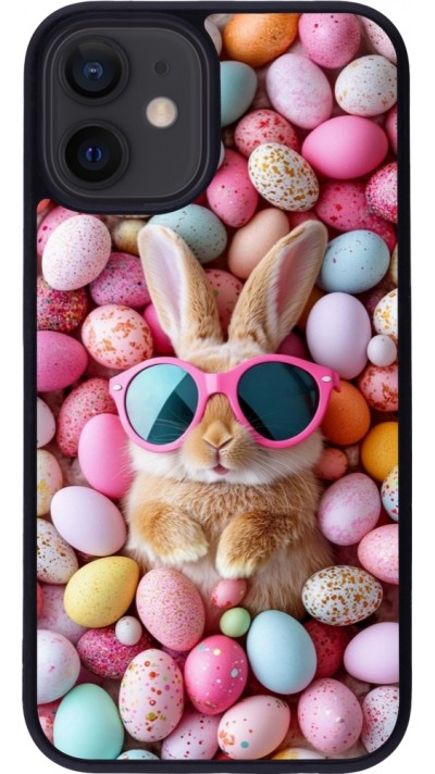 iPhone 12 mini Case Hülle - Silikon schwarz Easter 2026 Rabbit fun