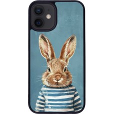 iPhone 12 mini Case Hülle - Silikon schwarz Easter 2026 Rabbit navy