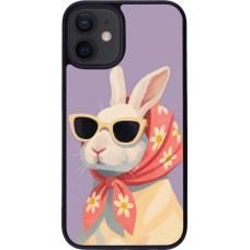 iPhone 12 mini Case Hülle - Silikon schwarz Easter 2026 Rabbit with scarf