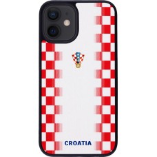 iPhone 12 mini Case Hülle - Silikon schwarz Kroatien 2026 personalisierbares Fussballtrikot