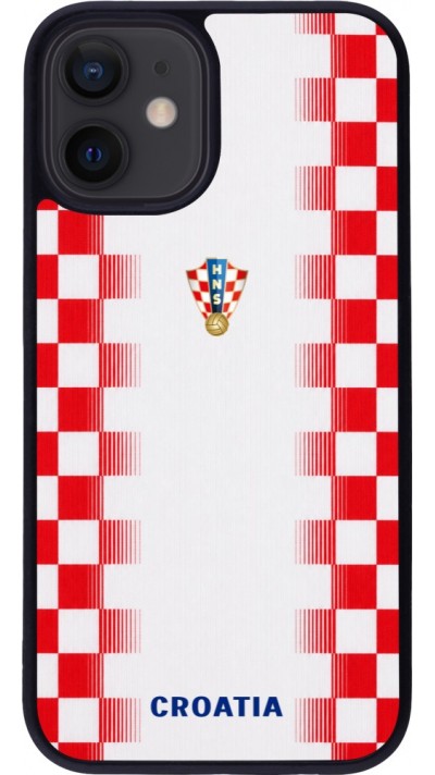 iPhone 12 mini Case Hülle - Silikon schwarz Kroatien 2026 personalisierbares Fussballtrikot