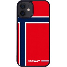 iPhone 12 mini Case Hülle - Silikon schwarz Norwegen 2026 personalisierbares Fussballtrikot