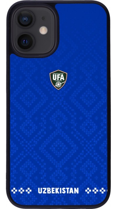 iPhone 12 mini Case Hülle - Silikon schwarz Usbekistan 2026 personalisierbares Fussballtrikot