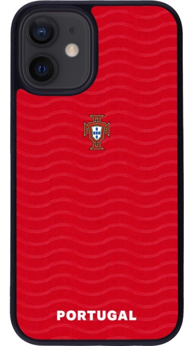 iPhone 12 mini Case Hülle - Silikon schwarz Portugal 2026 personalisierbares Fussballtrikot