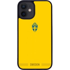 iPhone 12 mini Case Hülle - Silikon schwarz Schweden 2026 personalisierbares Fussballtrikot