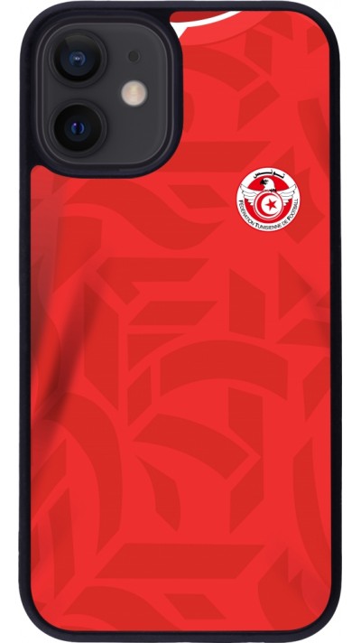 iPhone 12 mini Case Hülle - Silikon schwarz Tunesien 2022 personalisierbares Fussballtrikot