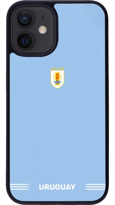 iPhone 12 mini Case Hülle - Silikon schwarz Uruguay 2026 personalisierbares Fussballtrikot