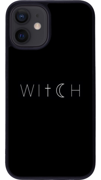iPhone 12 mini Case Hülle - Silikon schwarz Halloween 22 witch word