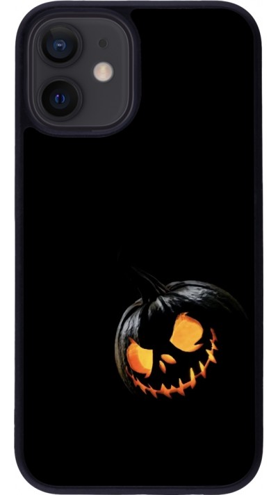 iPhone 12 mini Case Hülle - Silikon schwarz Halloween 2023 discreet pumpkin