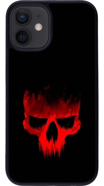 iPhone 12 mini Case Hülle - Silikon schwarz Halloween 2023 scary skull