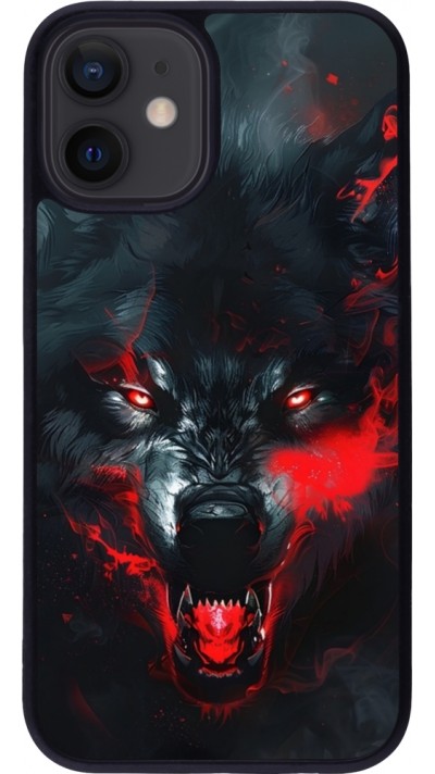 iPhone 12 mini Case Hülle - Silikon schwarz Halloween 2024 mad werewolf