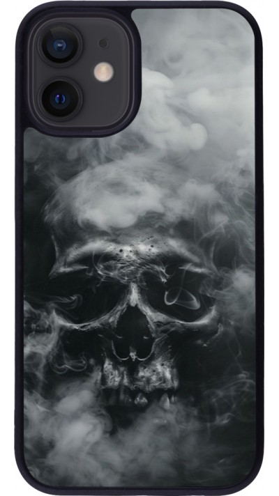 iPhone 12 mini Case Hülle - Silikon schwarz Halloween 2024 smoky skull