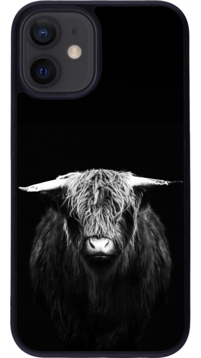 iPhone 12 mini Case Hülle - Silikon schwarz Highland calf black