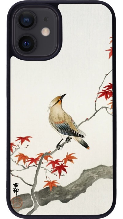 iPhone 12 mini Case Hülle - Silikon schwarz Japanese Bird