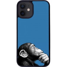 Hülle iPhone 12 mini - Silikon schwarz Monkey Pop Art