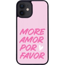 iPhone 12 mini Case Hülle - Silikon schwarz More amor porfavor