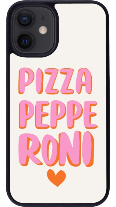iPhone 12 mini Case Hülle - Silikon schwarz Pizza pepperoni 2026