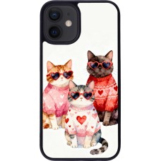 iPhone 12 mini Case Hülle - Silikon schwarz Saint Valentines Day 26 Cat Love