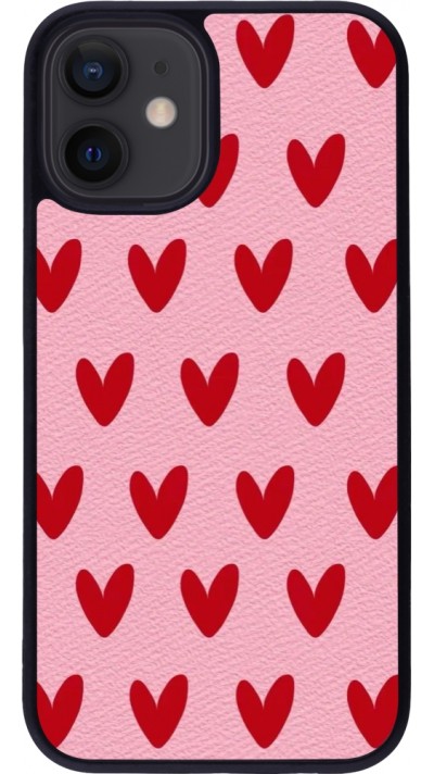iPhone 12 mini Case Hülle - Silikon schwarz Saint Valentines Day 26 Pattern heart