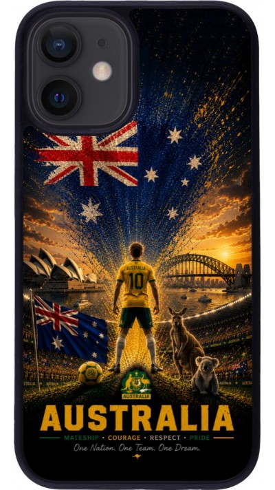 iPhone 12 mini Case Hülle - Silikon schwarz Fussball Australien splash 2026