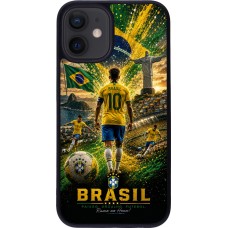 iPhone 12 mini Case Hülle - Silikon schwarz Fussball Brasilien splash 2026