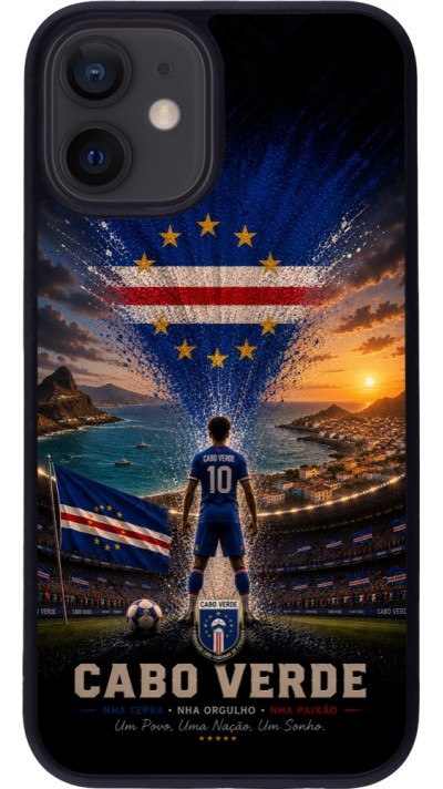 iPhone 12 mini Case Hülle - Silikon schwarz Fussball Kap Verde splash 2026