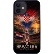 iPhone 12 mini Case Hülle - Silikon schwarz Fussball Kroatien splash 2026