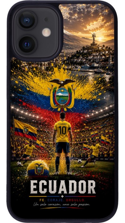 iPhone 12 mini Case Hülle - Silikon schwarz Fussball Ecuador splash 2026