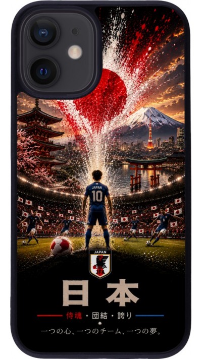 iPhone 12 mini Case Hülle - Silikon schwarz Fussball Japan splash 2026