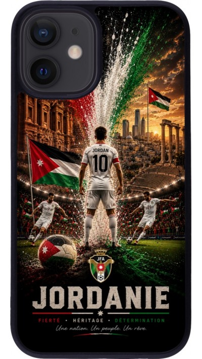 iPhone 12 mini Case Hülle - Silikon schwarz Fussball Jordanien splash 2026