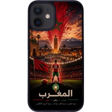 iPhone 12 mini Case Hülle - Silikon schwarz Fussball Marokko splash 2026