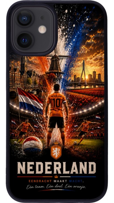 iPhone 12 mini Case Hülle - Silikon schwarz Fussball Niederlande splash 2026