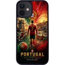 iPhone 12 mini Case Hülle - Silikon schwarz Fussball Portugal splash 2026