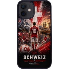 iPhone 12 mini Case Hülle - Silikon schwarz Fussball Schweiz splash 2026